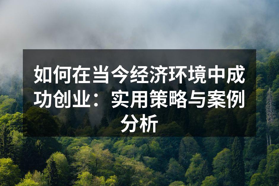如何在当今经济环境中成功创业：实用策略与案例分析